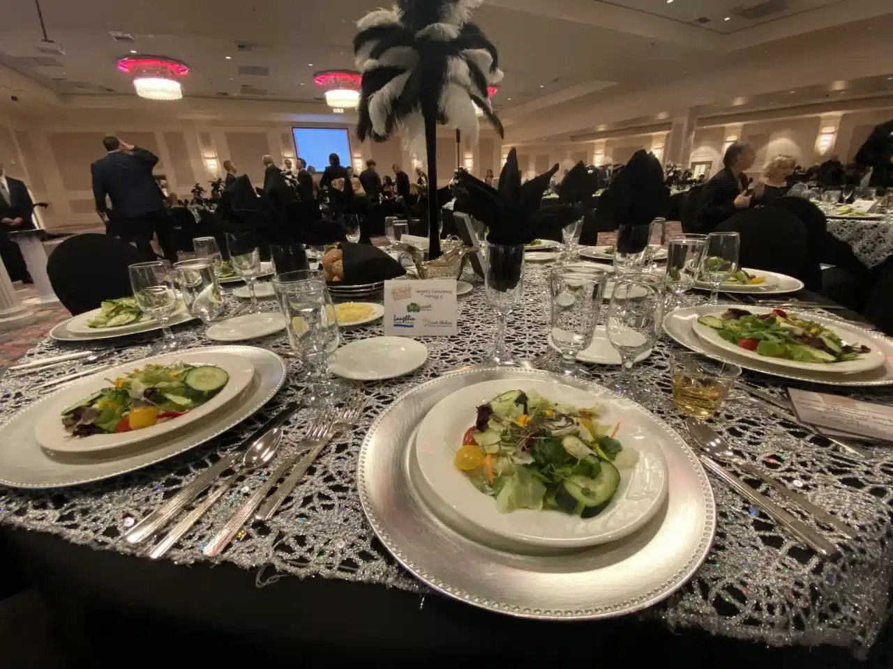 dressed table at chamber awards banquet