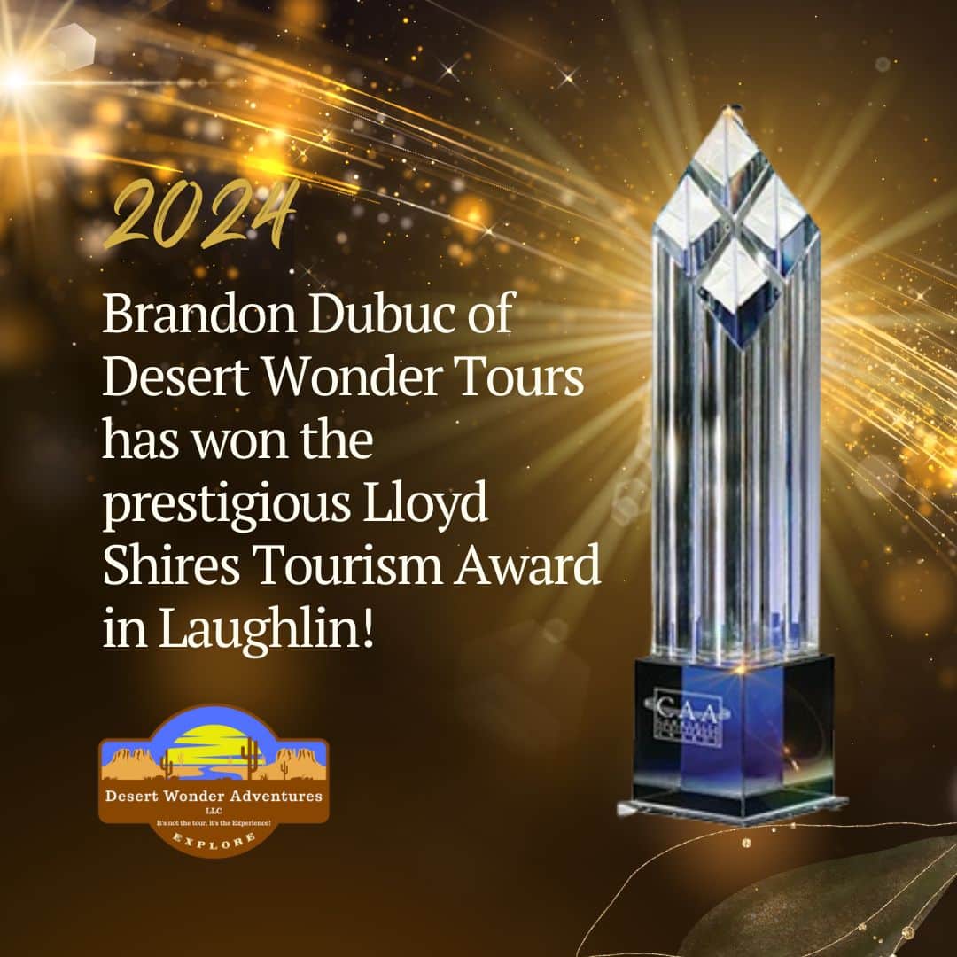 Lloyd Shires Tourism Award announcement celebrating the achievement of Brandon Dubuc, tour guide.